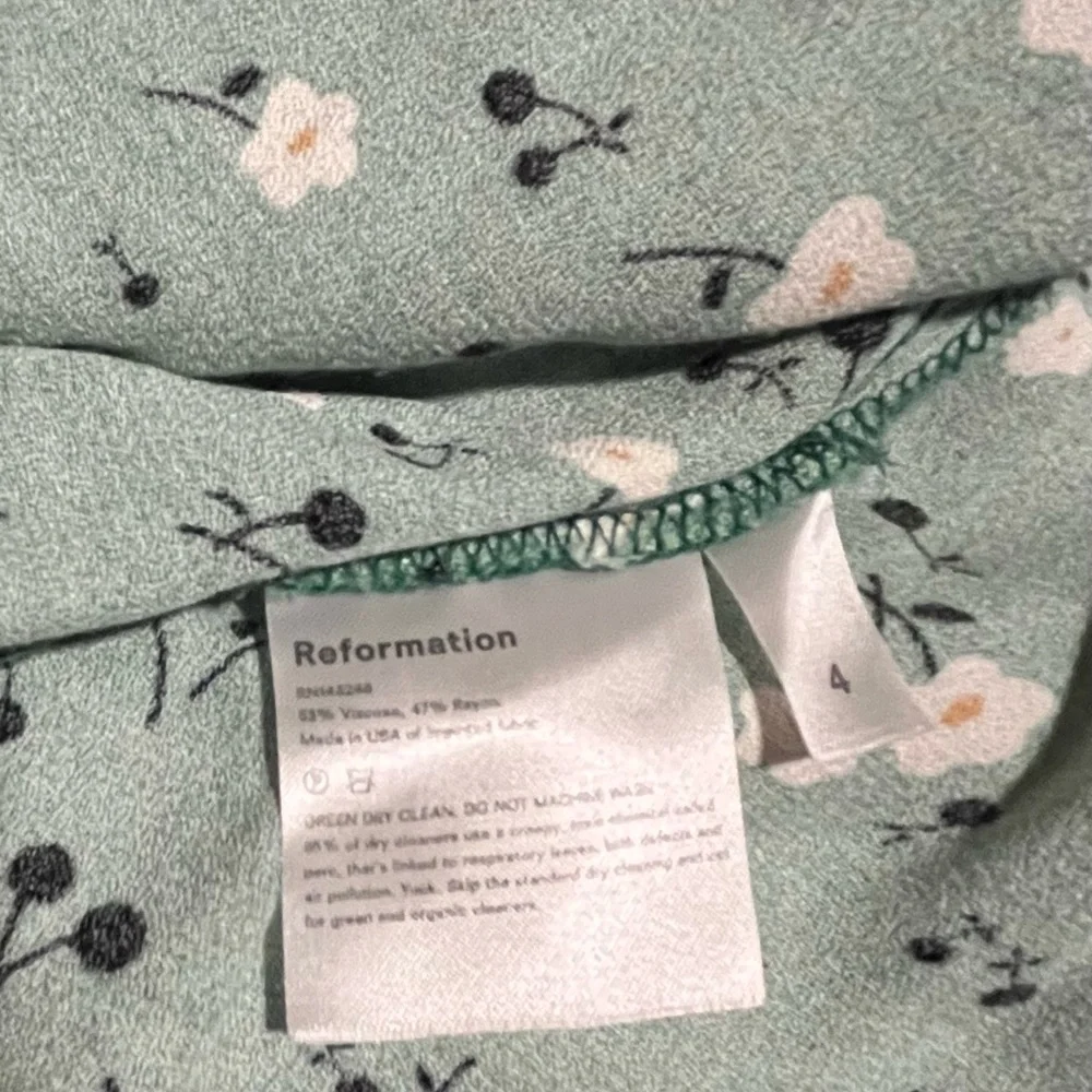 Reformation Green Floral Midi Slip Dress - Picture 4 of 5